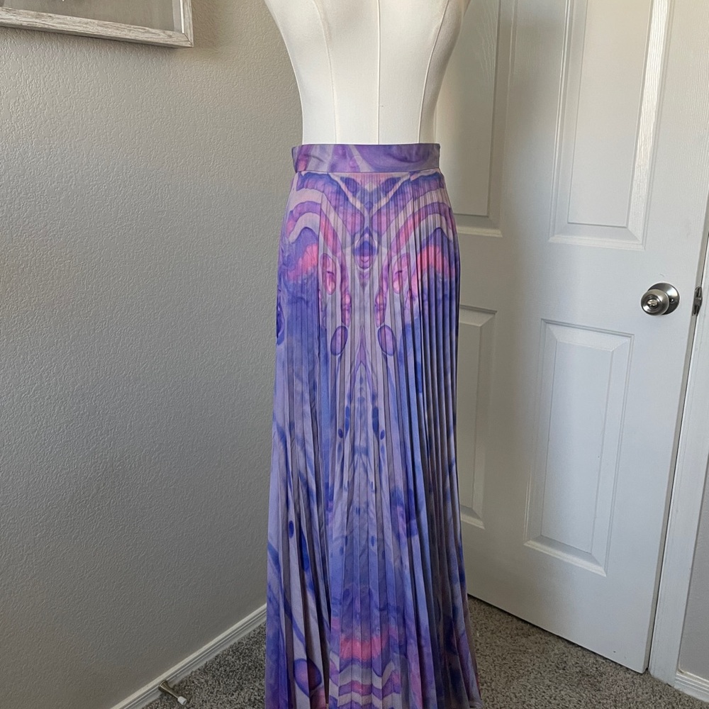 Anthropologie Purple Pleated Skirt - Picture 3 of 5